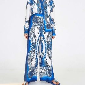 FARM RIO Blue Tile Shirt and Pant Set